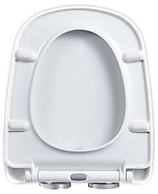Abattant WC Blanc Haut de Gamme à Fermeture Lente, Forme Ronde/carrée, charnière à dégagement Rapide, Couvercle Robuste à Fermeture Douce, Installation Facile, Fixation par Le Haut, accessoi