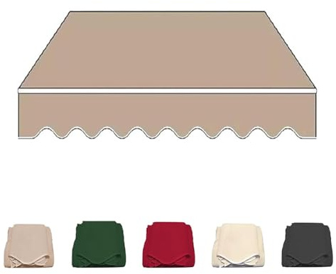 Copertura di ricambio in tessuto per tenda retrattile, per esterni, per finestre e porte, colore: cachi, 240 x 200 cm, durevole, protezione UV, facile da installare