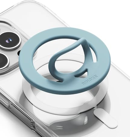 Ringke Dual Magnetic Silicone Ring for MagSafe Phone Grip - Light Teal | Powerful Double-Sided Magnet, Slim & Lightweight Magnetic Phone Holder for iPhone, Galaxy, Pixel, etc.