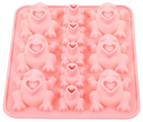 ANDRESLAD Moule Silicone pour Chocolat Forme de Grenouille Kit Pâtisserie Cavités Variées Flexible et Antiadhésif pour Bonbons et Desserts Coloris Rose