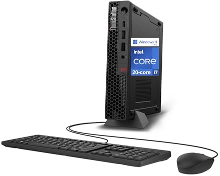 Lenovo ThinkStation P3 Tiny Desktop Computer, 20-core Intel Core i7-14700 vPro, 32GB DDR5, 1TB SSD, Display Port + HDMI, WiFi 6, RJ-45, USB-C, Wired Keyboard & Mouse, Windows 11 Pro