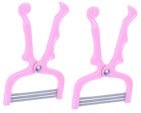 DONFAMDS Depilatore Manuale Viso 2 Pezzi Set per Rimozione Peli Filo, in Abs e Acciaio Inossidabile, Pulizia Delicata senza Prodotti Chimici, per Epilazione Viso e Sopracciglia
