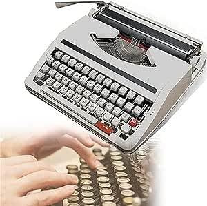 Macchina da scrivere manuale vintage, strumento di scrittura nostalgico portatile, resistente ed elegante, classico, ideale per scrittori e postazioni remote