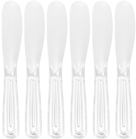 Espátulas de Maquillaje 6 Piezas de Abs, Forma de Cuchara | Superficie Lisa sin Bordes, para Cremas y Maquillaje, Uso en Salones de Belleza y Hoteles