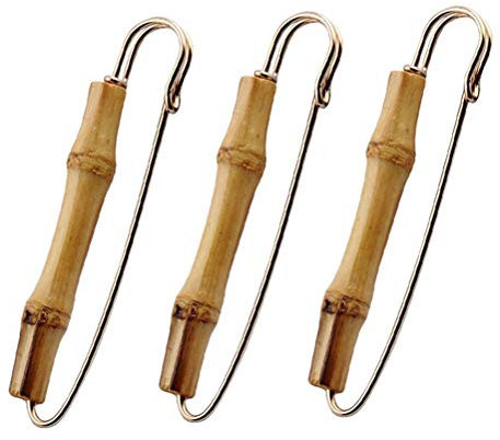 BESTOYARD Pullover Brosche Vintage Bambus Sicherheitsnadel Breastpin Clip Costume Jewelry 3pcs
