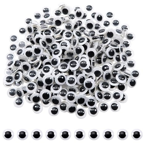 TOAOB 100 Pezzi Occhietti Adesivi per Lavoretti Occhi Adesivi in Plastica 8 mm Giocattolo Autoadesivi per all'Uncinetto Animali a Gancio Scrapbooking Fai da Te Artigianato