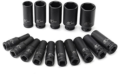 TuToy 15Pcs 1/2 Zoll Drive Deep Impact Metric Sockel Set 10-32Mm Air Garage Steckschlüssel Werkzeug