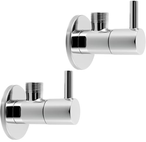 Daloual - 2x Design Eckventil rund für Waschbecken Armaturen. Zulaufventil Waschtisch und Spüle