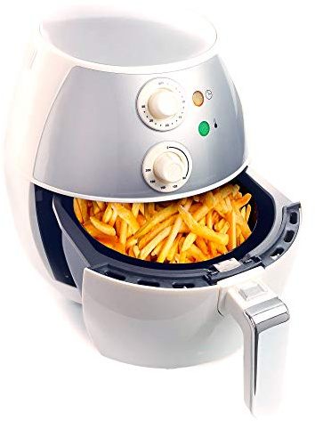 MovilCom® - Aerofreidora | Freidora de Aire sin Aceite | Frie de Forma Sana y Saludable | Fácil de Limpiar, 1300 W, 2 litros (Blanco)