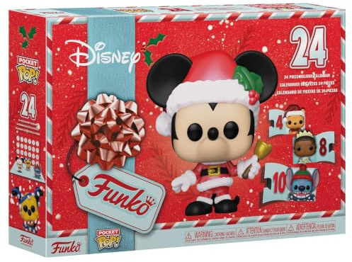 Funko Pocket Pop! Countdown Calendar: Disney | Goodies Officiels - Calendrier de l'Avent avec 24 Mini Figurines Mystère - Compte à Rebours et Cadeau de Noël pour Fans