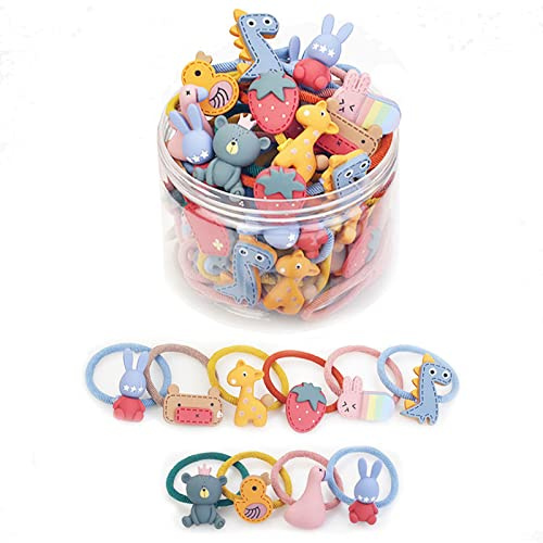Haargummi Mädchen, 20Pcs Zopfgummis Mädchen, Haargummis Mädchen Set, Pferdeschwanzhalter, Ohne Metall für Frauen Mädchen Kinderhaarzubehör mit Aufbewahrungsbox(Mehrfarbig)