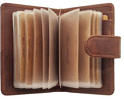 Benthill Kartenbörse aus Echt-Leder - Kartenetui für Kreditkarten - RFID Karten Geldbörse, Farbe:Braun