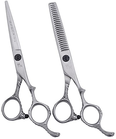 XJST 6,0-Zoll-Friseur-Schere-Haar-Verdünnung Schere Set Und Haarschere, Edelstahl-Haarschnitt-Schere, Für Barber, Salon, Zuhause