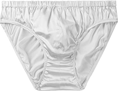 SilRiver silkessängtrosor för män bikini underkläder utbuktning förbättrande trosor, Vitt, XL