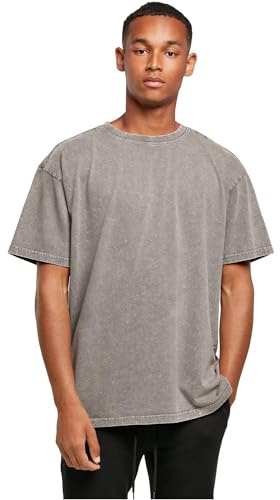 Build Your Brand Herren T-Shirt Acid Washed Heavy Oversized Tee, Farbe Asphalt, Größe XL