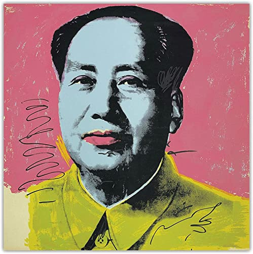 Kunstdruck auf Leinwand, 40 x 40 cm, ohne Rahmen, berühmter Andy Warhol Mao Zedong