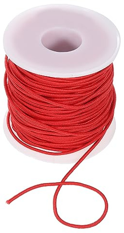 QUARKZMAN 1.5mm Élastique Ficelle Cordon Élastique Fil Perles Ficelle Cordon pour Bijoux Fabrication Collier Bracelet Perles, 54 Yards Rouge