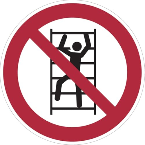 Dreifke® Kunststoff-Schild Aufsteigen verboten, Ø20cm, 1 Stück, Gebotszeichen (P009) gem. ISO 7010