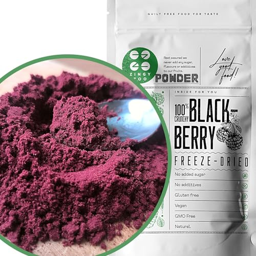 Polvere di Mora | XXL 500g Frutta Disidratati Secchi Frutta | Pura Naturale, Senza Additivi, Frutta Liofilizzata Per Frullati Superfood, Cocktail, Cottura Al Forno, Decorazioni | Colorante Alimentare