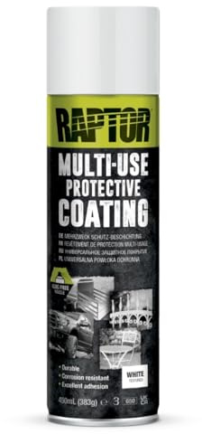 U-POL RAPTOR 1K Lack Spraydose weiss 450ml I Einfache Anwendung, Langlebige Schützende und Kratzfeste Beschichtung I direkt auf Metall, Aluminium, Glasfasern, Kunststoff und Holz