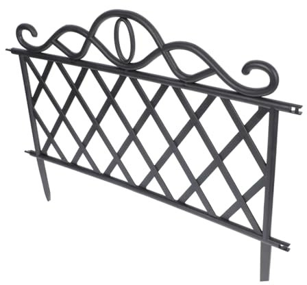 Happyyami 2 Pz Piccolo Recinto Esterno Rifinitura Del Bordo Arredamento Esterno Recinzione Nera Recinzione in Bordo Recinzione Giardino Steccato Nero Plastica La Recinzione Tagliare