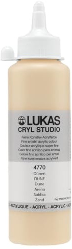 Lukas CRYL Studio Künstler-Acrylfarbe, Düne, 250 ml Flasche - Hochpigmentierte Acrylfarben für Leinwandmalerei, großformatige Werke - mittelviskos, wassermischbar, schnell trocknend