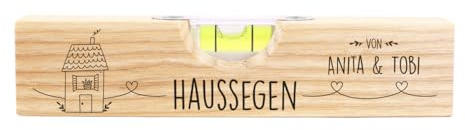 Cera & Toys® Mini Wasserwaage für Heimwerker/Personalisiert mit Wunschname (Haussegen)