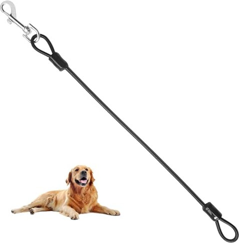 Hundeleine Chew Proof, Hundeleine Kette, Hundekette Leine Bissfest,Hundeleine für große und mittelgroße Hunde,Führleine für Hunde,Dog Leine aus Draht,48 cm/19 Zoll Hundekettenleine