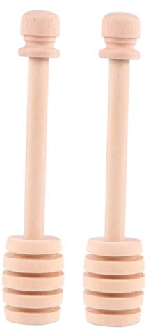 SHOWERORO 8St Bienenstock Honigwirbel Honigschaufel Honigserver Glasstab Honigrührer holzwerkzeug bienenbeute Honigstick für die Küche hölzerner Honigstab Bambus Brown Wiederverwendbar