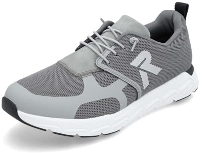 Rieker lågtopp sneakers 09103, män halvskor, lös insats, Grå 45, 43 EU bred