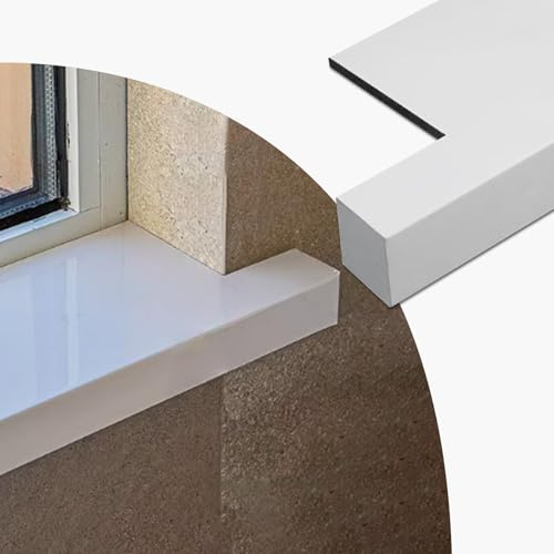 Copertura per davanzale della finestra in acrilico impermeabile con rivestimento per naso per balcone, 60 x 18 cm