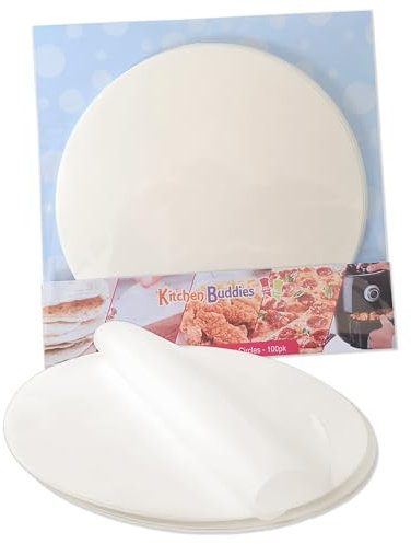 Kitchen Buddies Greaseproof Baking Parchment Circles - 6, 7, 8, 9 & 10 Inch - Pre-Cut Round Tin Liner Papers - Choose Size & Quantity (20, 8 Inch / 20.3cm)