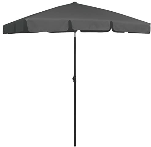 Eleganz Parasol de plage anthracite 180 x 120 cm – Grand parasol en polyester pour plage, jardin et terrasse – Protection UV, durable et résistant aux intempéries