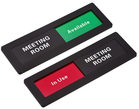 PATIKIL Plaques De Porte De Bureau, Panneau Meeting Room Available In Use En Acrylique Autocollant Fournitures De Bureau Autocollant Pour Salle De Réunion, Noir, Lettres Blanches, 1 Pcs