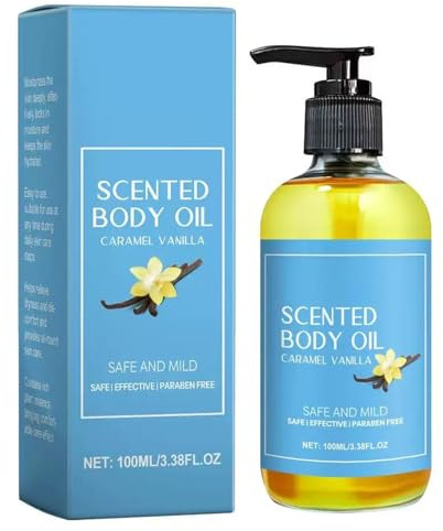 Huile corporelle au parfum caramel et vanille, soin du corps, huile de massage corporel, huile éclaircissante pour le corps, huile corporelle vanille, parfum vanille, huile pour le corps et le visage