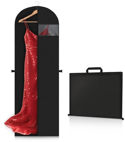 Klädpåse, 180 × 60 cm fällbart klädfodral, klädskydd med dragkedja, dammsäker klädskyddsväska, klädväska för brudklänningar, danskostymer, aftonklänningar (1 st.)
