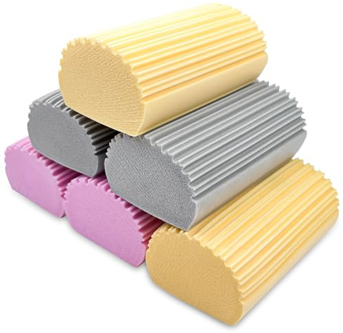 Elsrantor 6 pcs spugna piatti, spugnetta antipolvere, PVA Assorbente spugne per la pulizia, umida spolverino per pulire, per Ringhiere, Persiane, Finestra, Specchi, Prese d'Aria, Tende