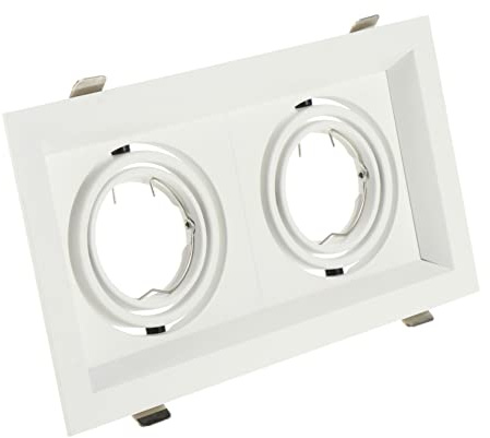 ULTECHNOVO 1Pieza Lámpara de Techo LED de Doble Cabeza Focos Ajustables para Instalación Empotrada de Montaje Ligero Color Blanco para y Comerciales