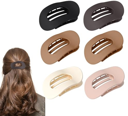 Galenecx 6 Pièces Pinces à Cheveux, Pinces à Cheveux Plates pour Femme, Pliers à Cheveuxs Antidérapantes, Forte Tenue et Antidérapantes, pour le Quotidien Conduite Détente Allongé