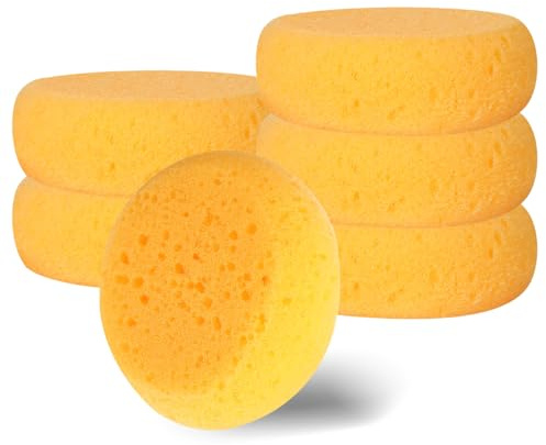 6 Töpfer Schwamm für Ton, 7 cm Kund Kleiner Gelber Malschwamm, Synthetische Schwämme zum Töpfern und Reinigen von Pferdesätteln, Aquarellschwamm, Töpferwerkzeuge und Zubehör