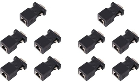 Tuesoa 10X Vga Extender Stecker auf LAN Cat5 Cat6 Rj45 Netzwerk Kabel Adapter