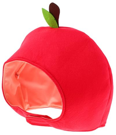 Gogogmee Funny Apple Hat Costume for Adults and Teens Polyester Fruit Headgear for Halloween Party Photo Prop Role Play Accessory Vibrant and Realistic Design