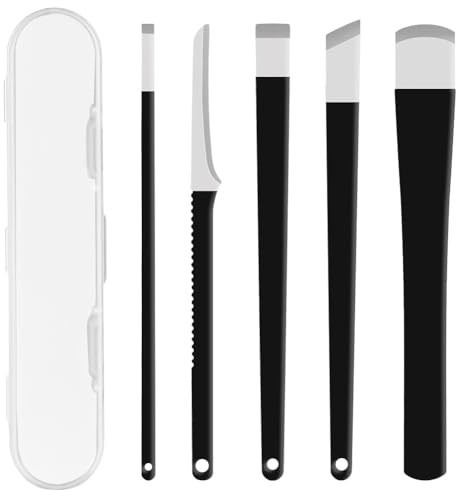 LOPHE Ensemble de 5 Pièces Pédicure Outils, Professionnel Couteau de Pédicure Kit avec Case de Rangement Lime pour Grattoirs Multi-Tailles pour Coupe Cors Corne à Peaux Dure Mortes