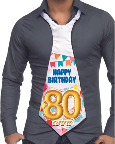 Cravate 80 ans - Cravate gadget idée cadeau fête 80e anniversaire homme