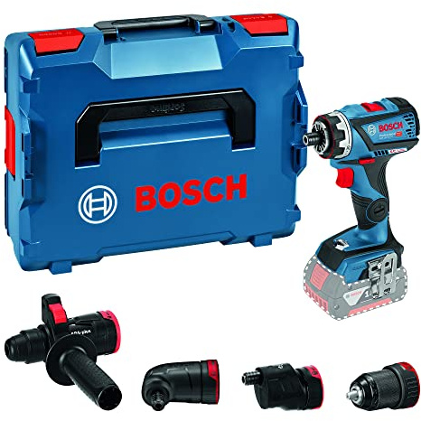 Bosch Professional 18V System perceuse-visseuse sans-fil GSR 18V-60 FC (avec 4 adaptateurs, sans batterie ni chargeur, dans L-BOXX 136) - FlexiClick System
