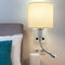 ZMH lámpara de pared LED lámpara de pared de tela blanca lámpara de lectura LED iluminación de pared E27 lámpara de lectura lámpara de cama lámpara de cama luz flexible dormitorio sala de estar
