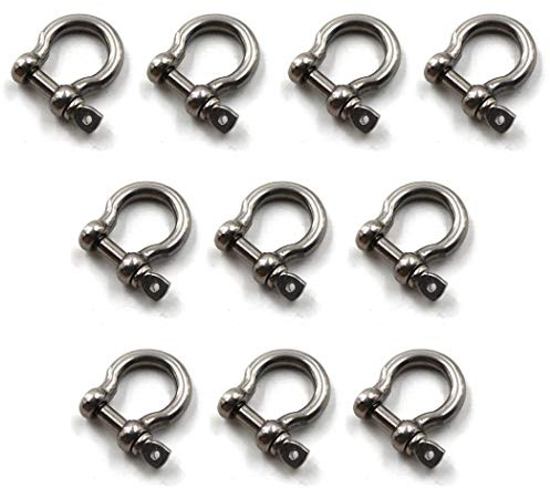 M6 Grilletes de acero inoxidable 304 D ring Shackles (Paquete de 10)