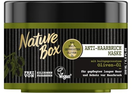 NATURE BOX Nährende Anti-Haarbruch Maske Olive, 6er Pack (6 x 200 ml)