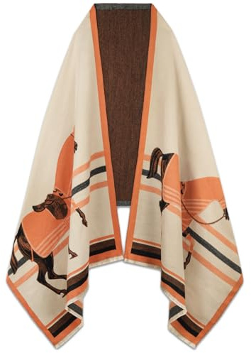 EXTREE France Mode Printemps Pashmina Châle pour Femmes Été Climatisation Couverture Femme Cachemire Echarpe Hiver Coupe-Vent - Orange - Taille L