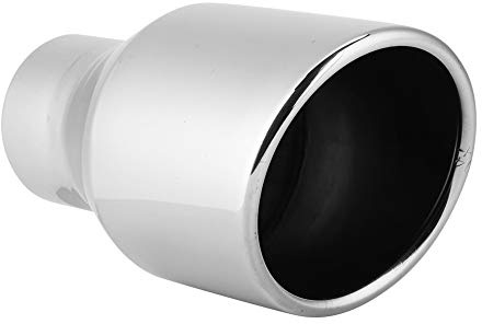 Tubo de escape del automóvil, universal 63-102 mm Sola capa de engarce Bisel Cola de garganta Acero inoxidable Punta del tubo de escape Modificación del automóvil Reemplazo de accesorios